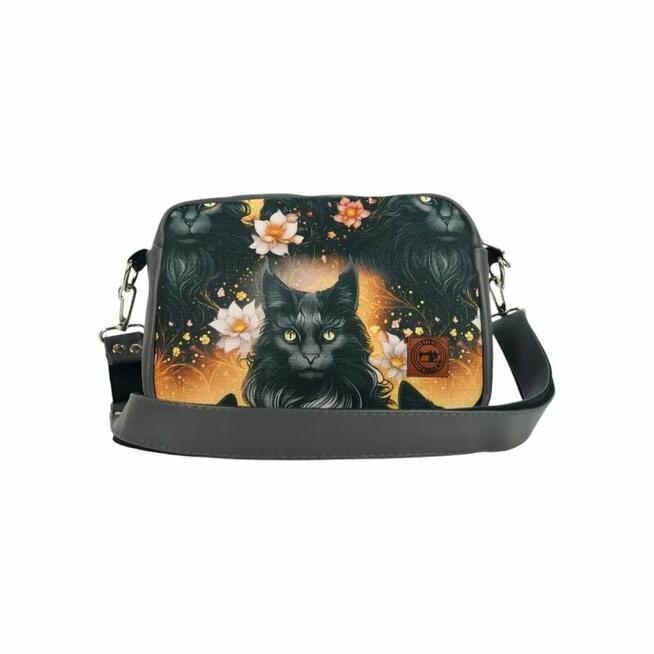 Torebka z motywem kota - Oryginalna Torebka Prostokątna