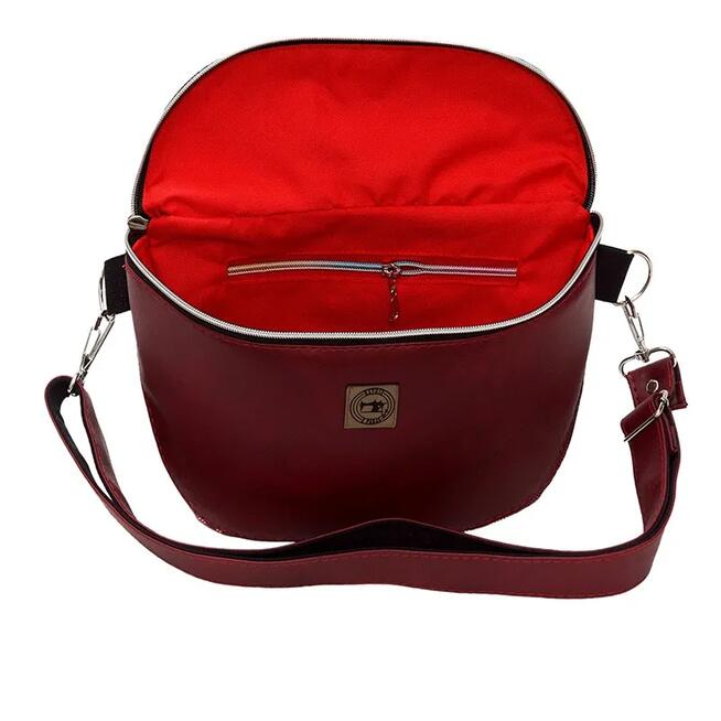 Bordo Kratka Torebka Nerka Damska 2w1