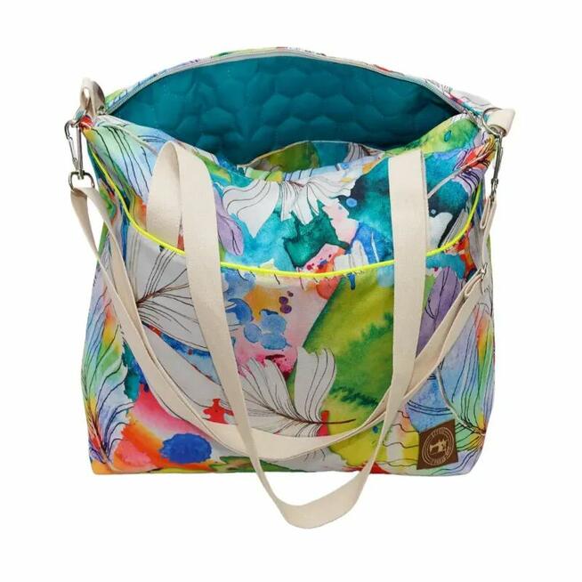 Torbo Plecak Damski 2w1 - Piórka Neon