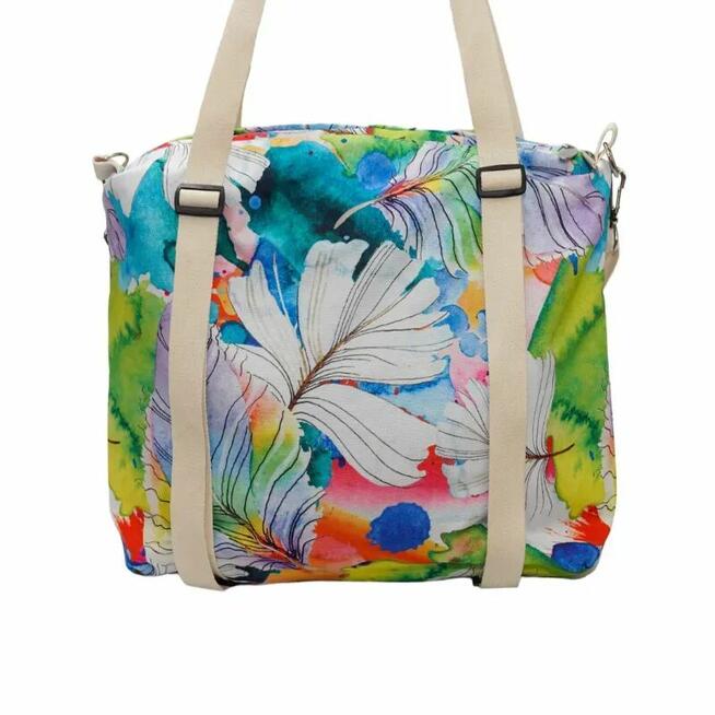 Torbo Plecak Damski 2w1 - Piórka Neon