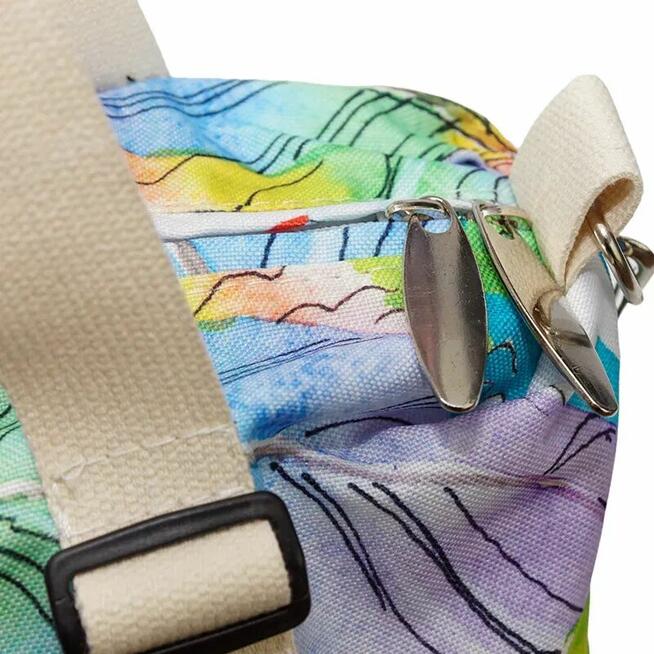 Torbo Plecak Damski 2w1 - Piórka Neon