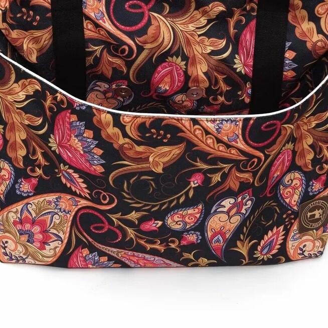 Torbo Plecak Damski 2w1 - Paisley na Czarnym