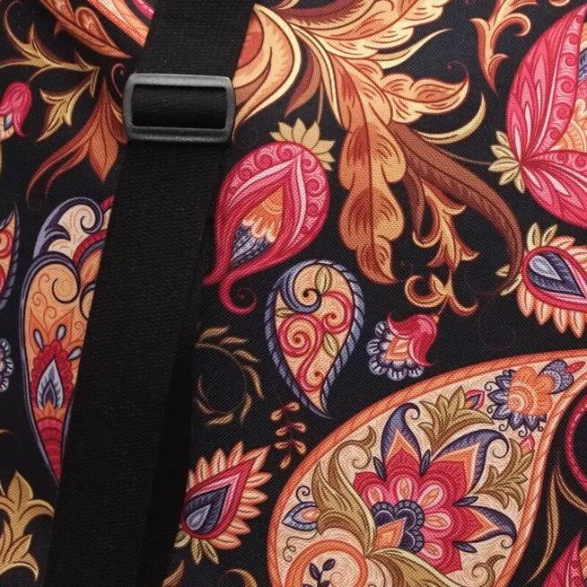 Torbo Plecak Damski 2w1 - Paisley na Czarnym