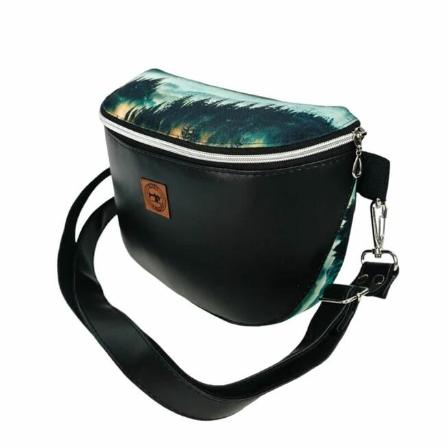 Duża Torebka Nerka Damska - Czarna Góry i Las