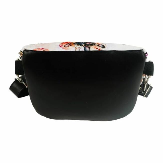 Duża Torebka Nerka Damska - Czarna i Buldogi