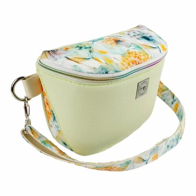 Duża Torebka Nerka Damska - Zielona i Dmuchawce