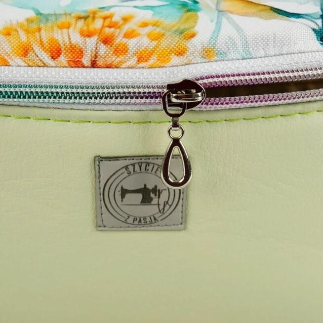 Duża Torebka Nerka Damska - Zielona i Dmuchawce