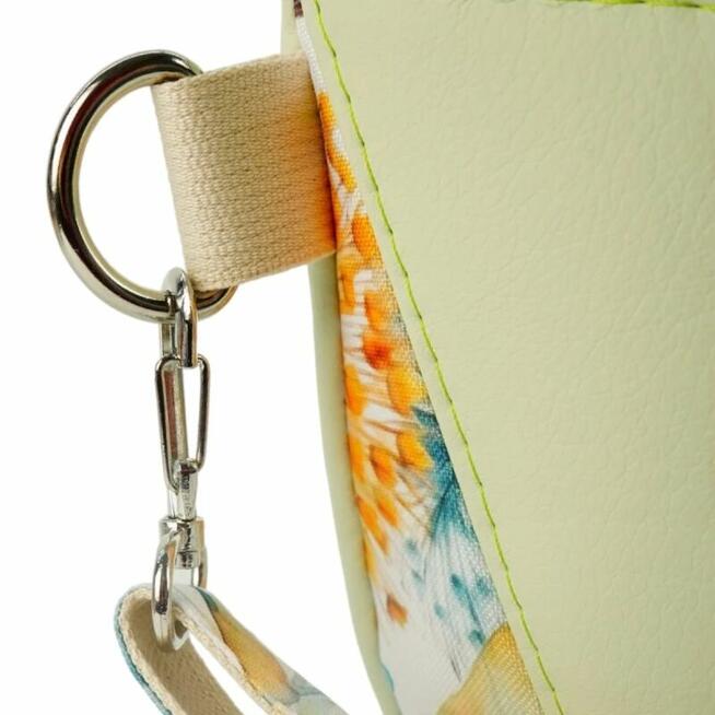 Duża Torebka Nerka Damska - Zielona i Dmuchawce