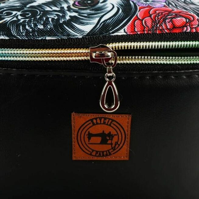 Nerka damska czarna z motywem psów – torebka handmade