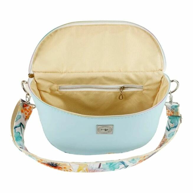 Duża Torebka Nerka Damska - Niebieska i Dmuchawce