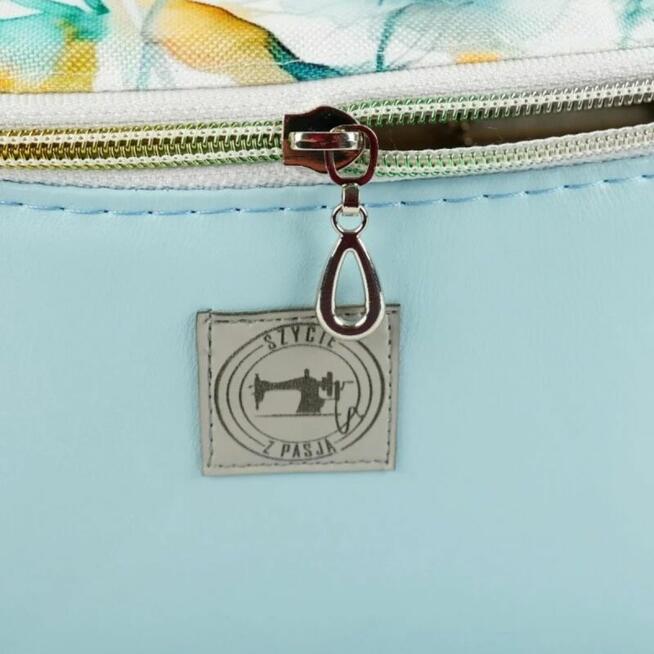 Duża Torebka Nerka Damska - Niebieska i Dmuchawce