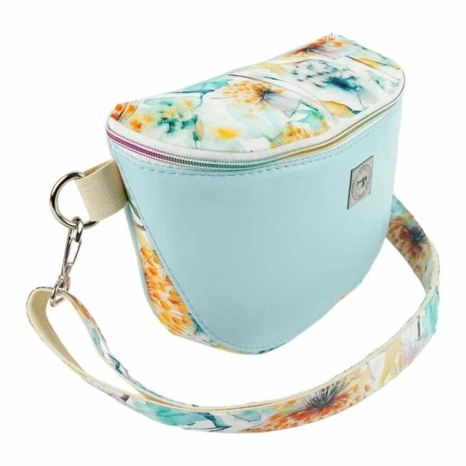 Duża Torebka Nerka Damska - Niebieska i Dmuchawce