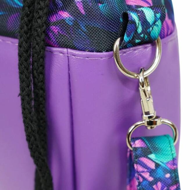 Sakiewka Torebka Ciemny Fiolet - Motyw Dżungli