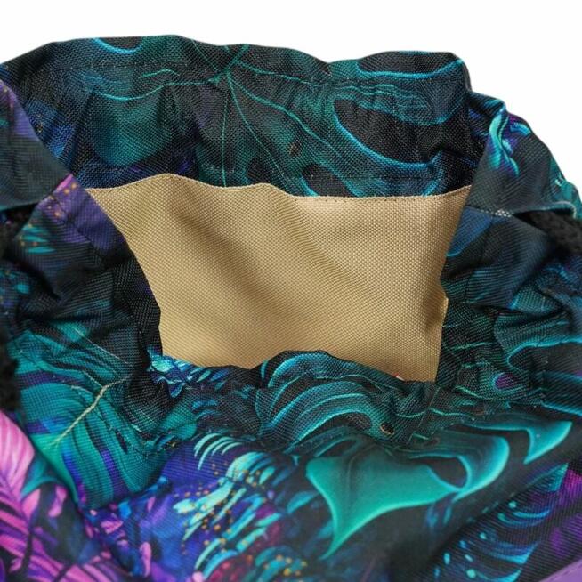 Sakiewka Torebka Ciemny Fiolet - Motyw Dżungli