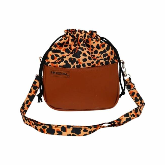 Sakiewka Torebka Safari - Brązowa w Modne Cętki