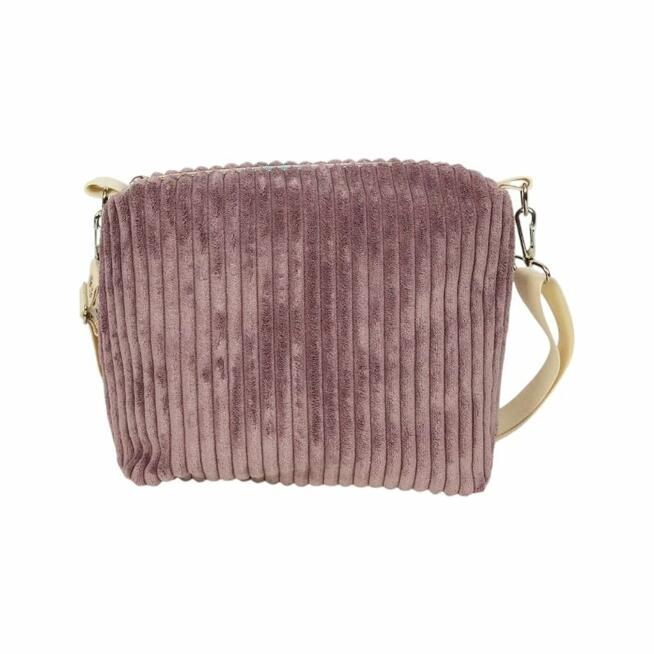 Wrzosowa Torebka sztruksowa – Lekka torba miejska