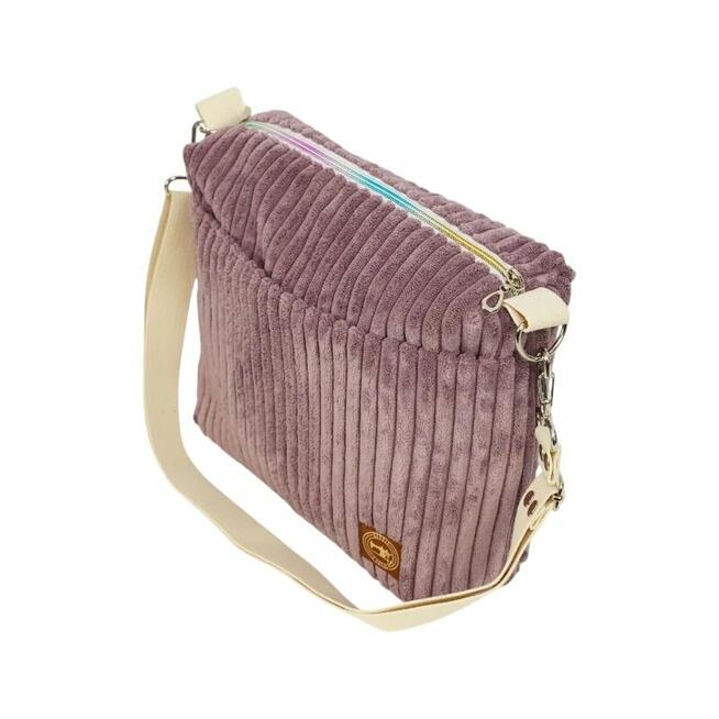 Wrzosowa Torebka sztruksowa – Lekka torba miejska