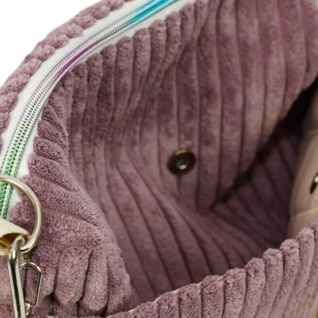 Wrzosowa Torebka sztruksowa – Lekka torba miejska