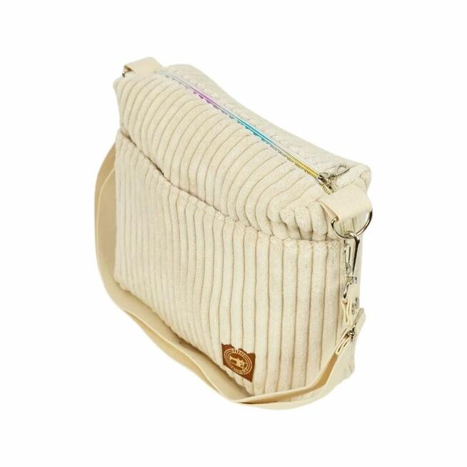 Beżowa Torebka Sztruksowa – Wygodna torba damska