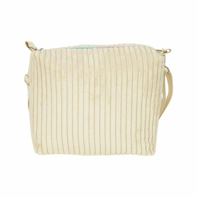 Beżowa Torebka Sztruksowa – Wygodna torba damska