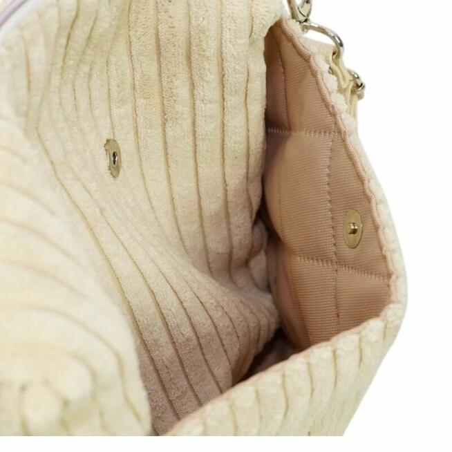 Beżowa Torebka Sztruksowa – Wygodna torba damska