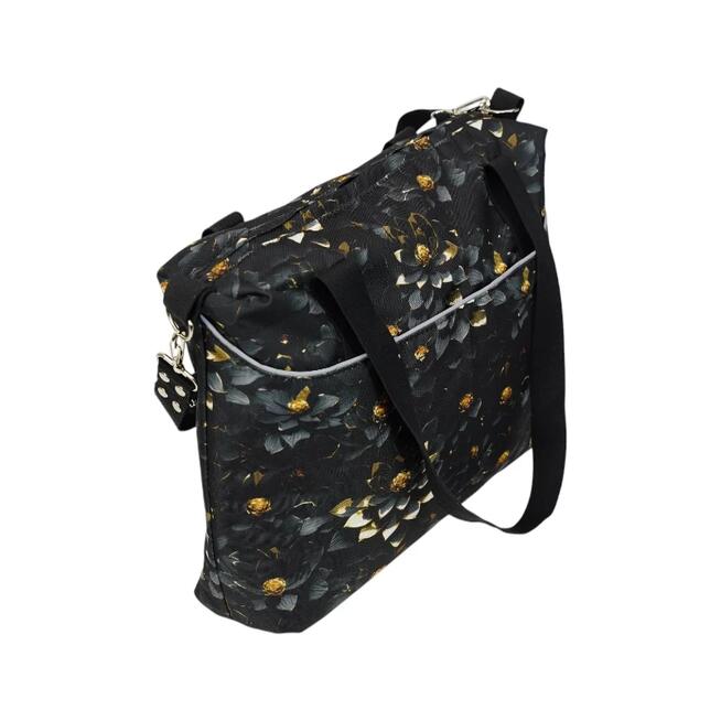 Torbo Plecak Damski w Kwiaty - Czarna Lilia