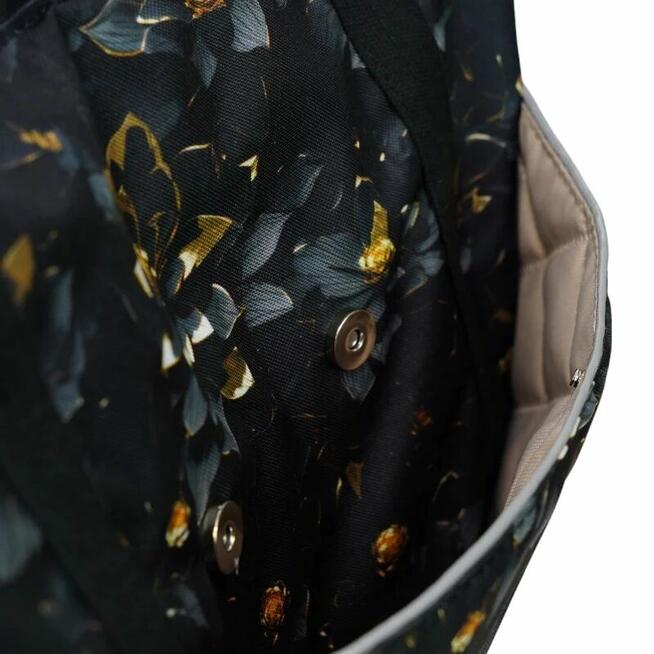 Torbo Plecak Damski w Kwiaty - Czarna Lilia