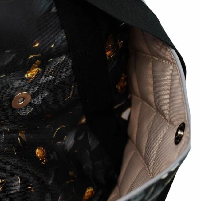 Torbo Plecak Damski w Kwiaty - Czarna Lilia