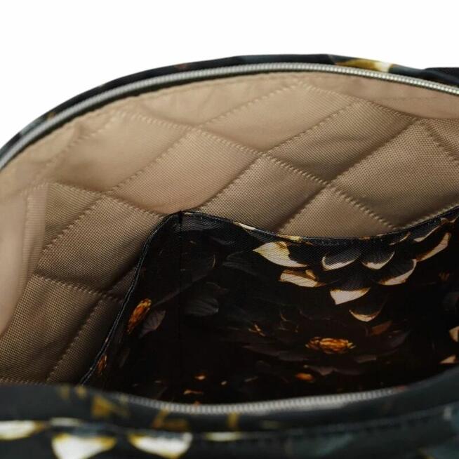 Torbo Plecak Damski w Kwiaty - Czarna Lilia