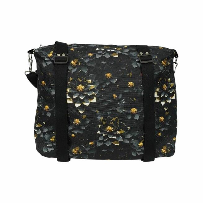 Torbo Plecak Damski w Kwiaty - Czarna Lilia