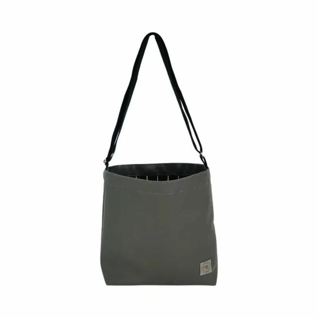 Torebka szara z motywem plastrów miodu – torba damska z kominem handmade