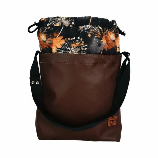 Torebka Brązowa Dmuchawce - Oryginalna Torba z Kominem