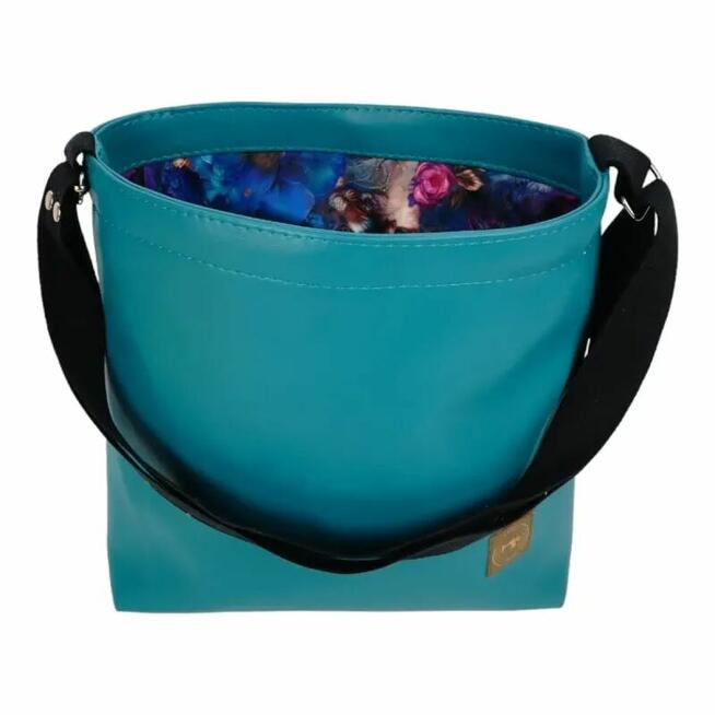 Torebka z Kominem ze wzorem Chabrowych Kwiatów