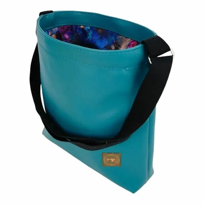 Torebka z Kominem ze wzorem Chabrowych Kwiatów