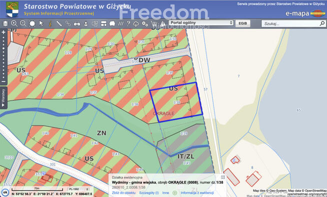 Działka w miejscowości Okrągłe - 2943 m²
