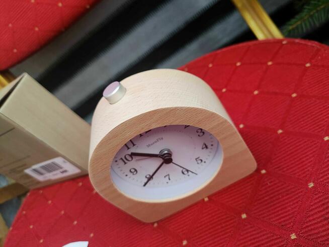 Zegarek Drewniany zegar z drewna Budzik analogowy kwarcowy