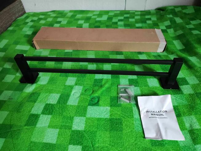 Wieszak Na Ręczniki Czarny LOFT uchwyt łazienkowy ścienny