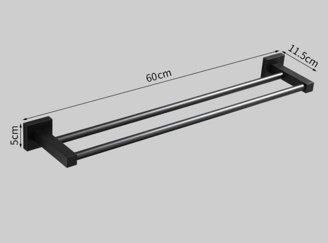 Wieszak Na Ręczniki Czarny LOFT uchwyt łazienkowy ścienny