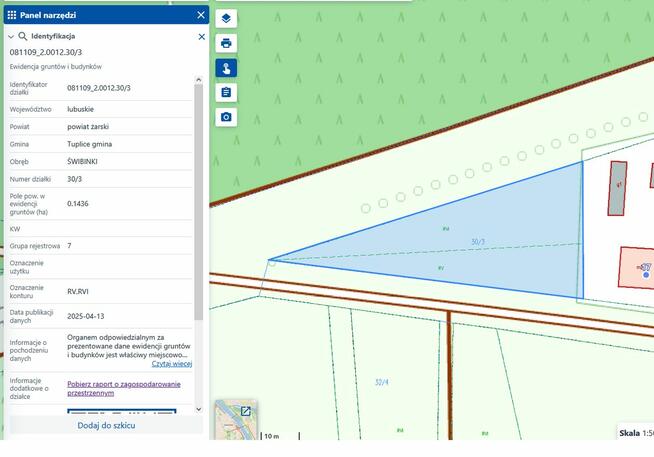 Działka Świbinki - rolna z warunkami zabudowy
