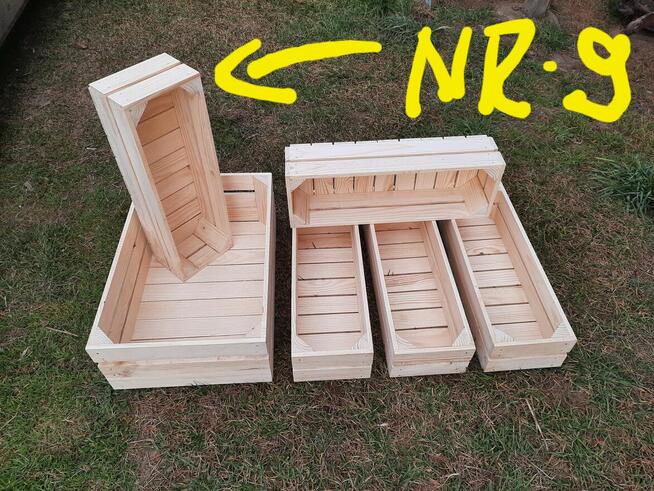 Skrzynka drewniana NUMER-9 tzw. doniczka 60×20×13.5 szlifowana