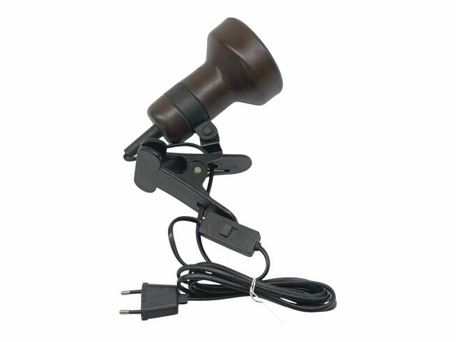 Brązowa lampka z klipsem