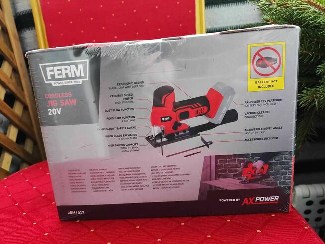 Wyrzynarka akumulatorowa 20V Ferm do cięcia drewna metalu