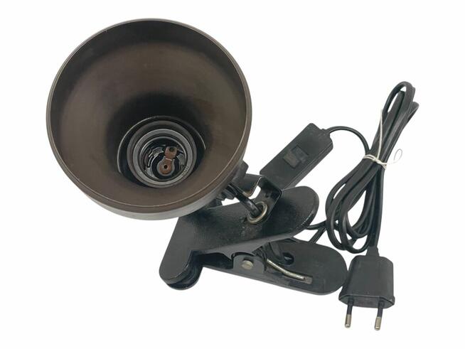 Brązowa lampka z klipsem