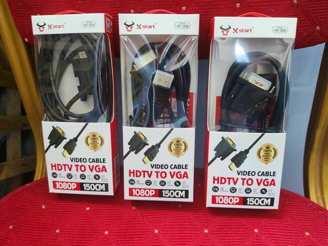 Kabel HDMI 1080P VGA Przewód do Komputera Laptopa Monitora