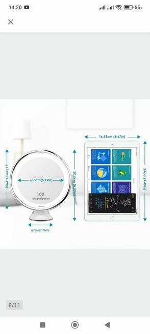 Lusterko podświetlane LED do make up makijażu Lustro białe