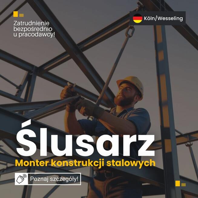 Monter konstrukcji stalowych / Ślusarz