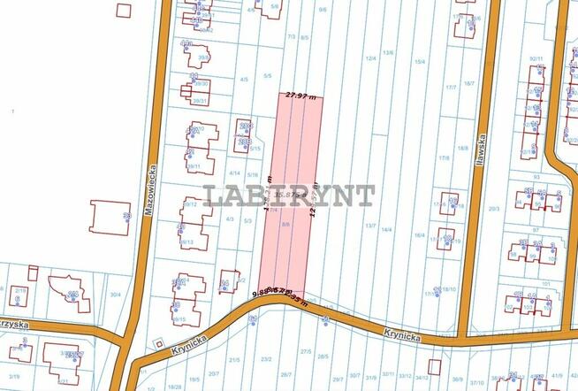 Parkitka, Krynicka, 3578m2, szerokość 28m lub 39m