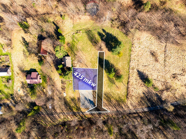 DZIAŁKA Z POZWOLENIEM NA BUDOWĘ DOMKU W STRÓŻY.