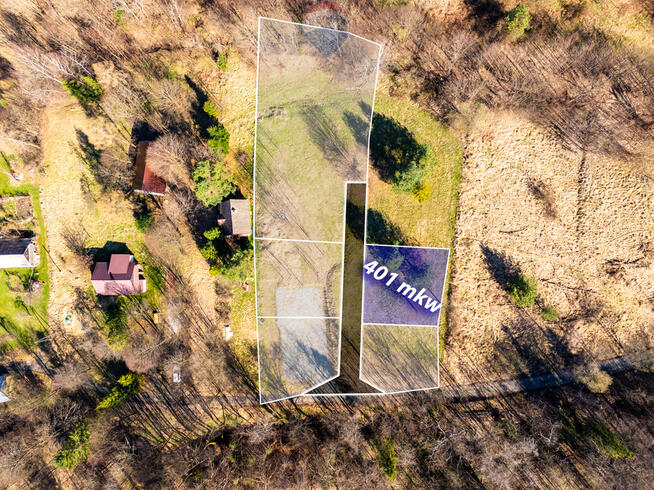 DZIAŁKA Z POZWOLENIEM NA BUDOWĘ DOMKU W STRÓŻY.