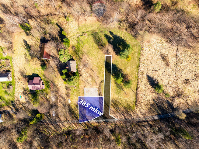 DZIAŁKA Z POZWOLENIEM NA BUDOWĘ DOMKU W STRÓŻY.